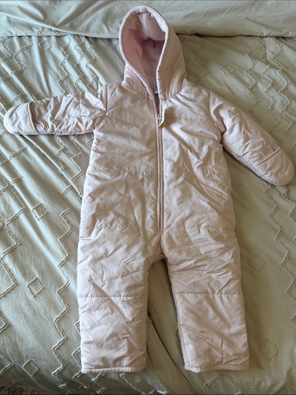 Old Navy Light Pink Infant Hooded Puffer
